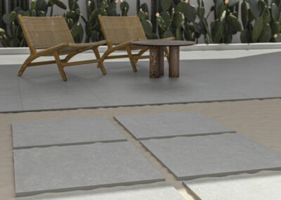 QYMH1818BI38603 ACRON 12 AMBIENTE DETALLE ACRON ANTHRACITE 60X60 20MM SOBRE ARENA EX SZ7