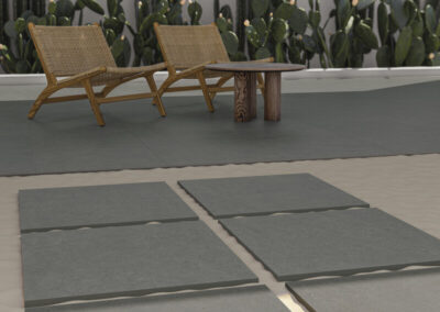 QYMH1819BI38604 ACRON 13 AMBIENTE DETALLE ACRON ANTHRACITE 60X60 20MM SOBRE ARENA EX SZ7